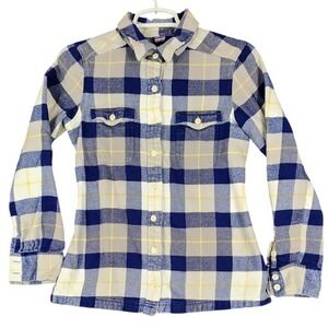 Patagonia Organic Cotton Flannel Shirt Womens Size 0 Plaid Button Up